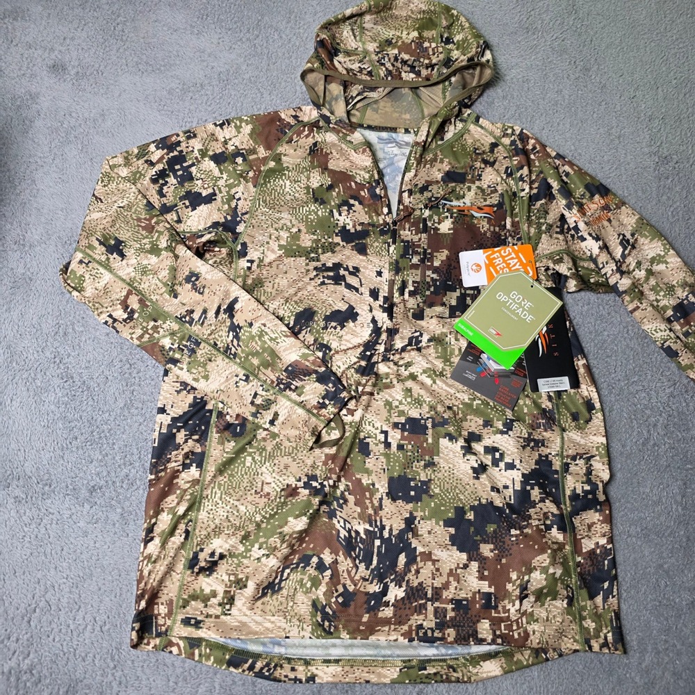 Sitka Gear Mens Large Core Lightweight Hoodie Subalpine Camo 1/4 Zip 10066-SA-L